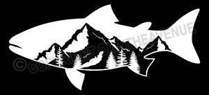 Salmon Forest Mountains Nature Hiking Car Truck Vinyl Decal Sticker 7" - OwnTheAvenue