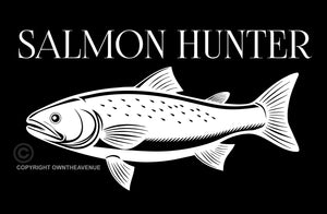 Salmon Hunter Fishing Funny Joke Car Truck Good Size Vinyl Decal Sticker 7" - OwnTheAvenue