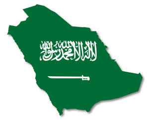 Saudi Arabian Flag Saudi Arabia Country Outline car truck vinyl sticker decal 4" - OwnTheAvenue