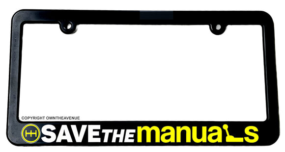 Save The Manuals Manual Transmission Stick Shift JDM V07Y License Plate Frame - OwnTheAvenue