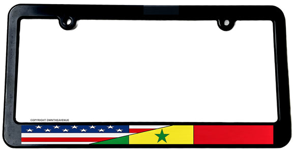 USA American Senegal World Flag Country License Plate Frame - OwnTheAvenue