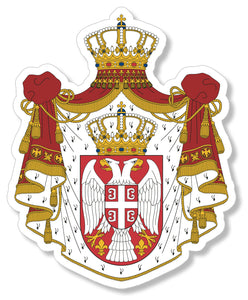 Serbian Coat of Arms serbian flag srb rs coa vinyl sticker decal 4" - OwnTheAvenue