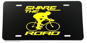 Share The Road Safety Cycling Bicycle Mountain License Plate Cover V01 - OwnTheAvenue