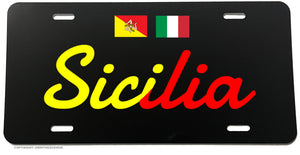 Sicily Sicilia Italy Italian Sicilian License Plate Cover Model 843 - OwnTheAvenue