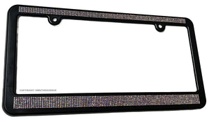 Silver Holographic Sparkling Crystal Diamond Bling Rhinestone License Plate Frame - OwnTheAvenue