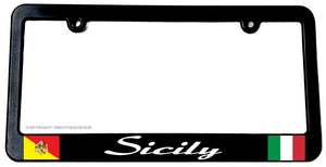 Sicily Sicilia Italy Italian Sicilian Flag License Plate Frame Model V18474 - OwnTheAvenue