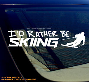 I'd Rather Be Skiing Car Truck Window Bumper Laptop Sticker Decal 7" - OwnTheAvenue