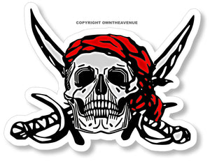 Pirate Skull Rugged Vintage Style Car Truck Laptop Vinyl Sticker Decal 3.75" - OwnTheAvenue