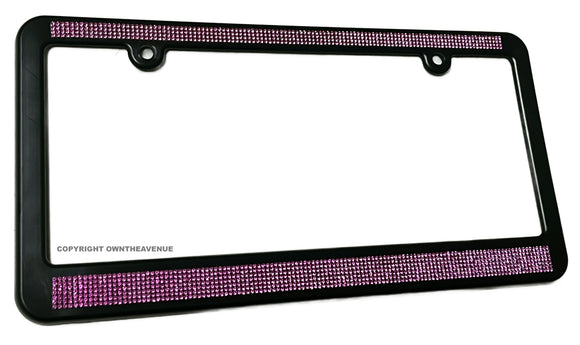 Soft Pink Crystal Diamond Bling Rhinestone License Plate Frame - OwnTheAvenue