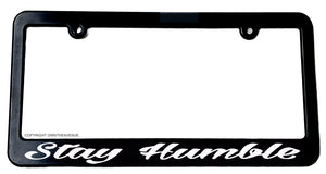 JDM Stay Humble Drifting Racing Ribs Black Slim License Plate Frame (syhumribF) - OwnTheAvenue