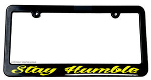 JDM Stay Humble Drifting Racing Ribs V01 Black Slim License Plate Frame - OwnTheAvenue