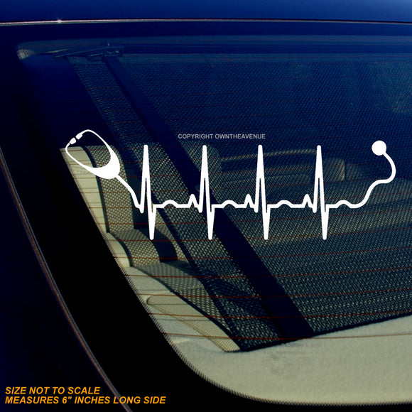 Stethoscope Heartbeat Nursing RN Care Giver Nurse MD Vinyl Sticker Decal - OwnTheAvenue