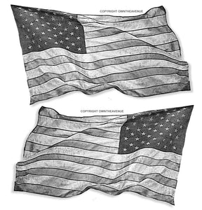 x2 Subdue Subdued USA American Wavey Flag Vintage Style Vinyl Sticker Decals 4" - OwnTheAvenue