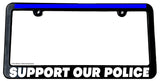 Support Our Police Law Enforcement Reflective Blue License Plate Frame - OwnTheAvenue