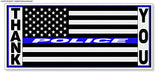 x2 Thank You Support Police Blue Color Line Flag Vinyl Sticker Decal 4" ModelV04 - OwnTheAvenue