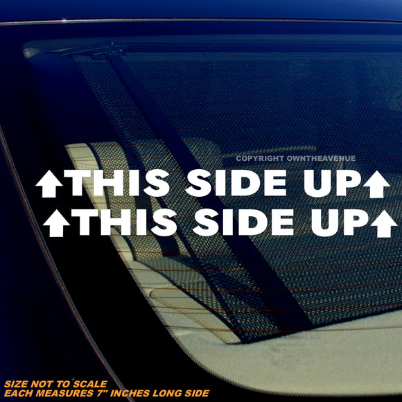 x2 This Side Up Funny Joke Off Road Truck 4x4 Vinyl Sticker Decals 7