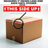 x100 This Side Up Packaging Safety Vinyl Sticker Labels Decals 3" Inches Each