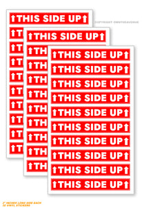 x30 This Side Up Packaging Safety Vinyl Sticker Labels Decals - 3" Inches Each