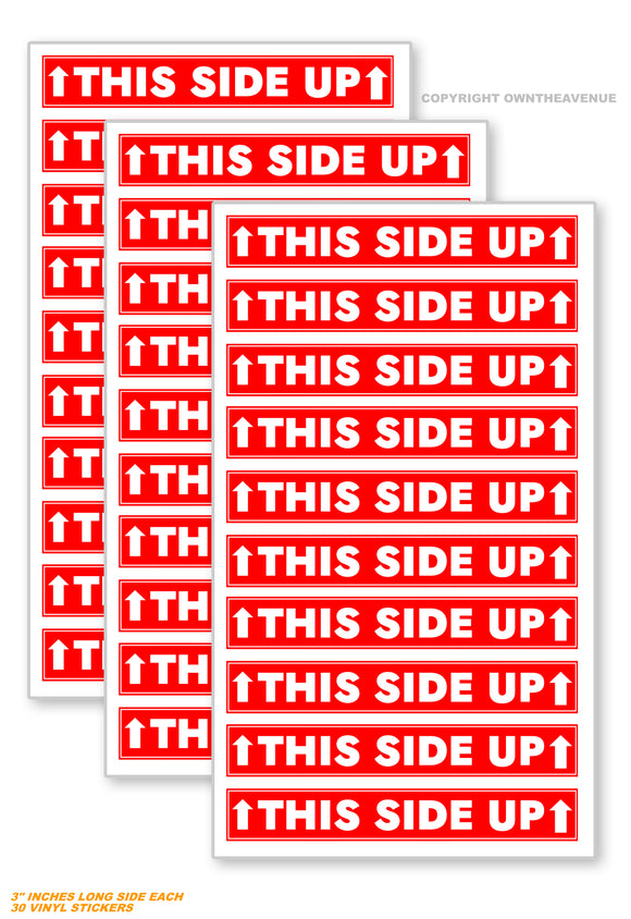 x30 This Side Up Packaging Safety Vinyl Sticker Labels Decals - 3