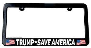 Trump Save America USA American Flag Slim License Plate Frame - OwnTheAvenue