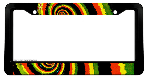 Tie Dye Rasta Rastafarian Colors Vintage Style License Plate Frame - OwnTheAvenue