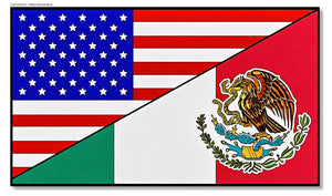 USA American Mexican Flag Classic Style Car Truck Sticker 3.5" - OwnTheAvenue