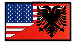 USA American Albanian Albania World Flag Country Vinyl Sticker Decal 3.5" - OwnTheAvenue