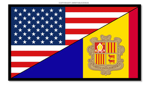 USA American Andorra World Flag Country Vinyl Sticker Decal 3.5" - OwnTheAvenue