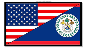 USA American Belize World Flag Country Vinyl Sticker Decal 3.5" - OwnTheAvenue