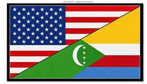 USA American Comoros World Flag Country Vinyl Sticker Decal 3.5" - OwnTheAvenue