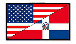 USA American Dominican Republic World Flag Country Vinyl Sticker Decal 3.5" - OwnTheAvenue