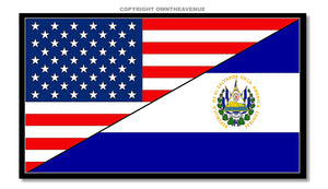 USA American El Salvador World Flag Country Vinyl Sticker Decal 3.5" - OwnTheAvenue