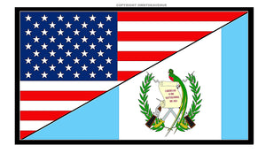 USA American Guatemala Guatemalan World Flag Country Vinyl Sticker Decal 3.5" - OwnTheAvenue