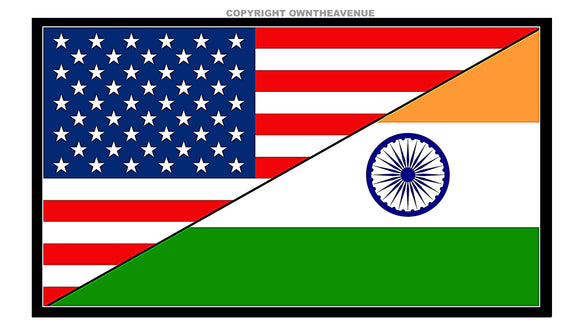 USA American India Indian World Flag Country Vinyl Sticker Decal 3.5