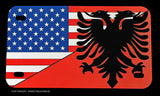 USA American Albania Albanian World Country Flag Motorcycle Metal License Plate