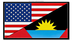 USA American Antigua World Flag Country Vinyl Sticker Decal 3.5" - OwnTheAvenue