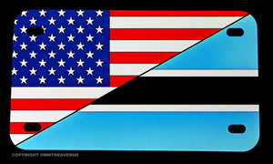 USA American Batswana World Country Flag Motorcycle Metal License Plate