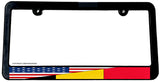 USA American Belgium World Flag Country License Plate Frame - OwnTheAvenue