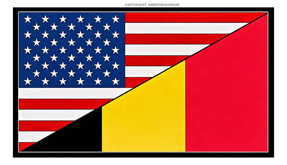 USA American Belgium World Flag Country Vinyl Sticker Decal 3.5