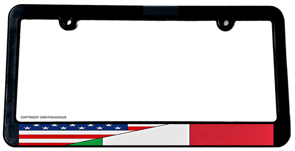 USA American Italy Italian World Flag Country License Plate Frame - OwnTheAvenue