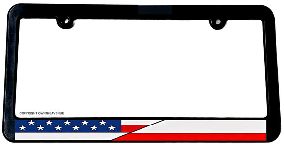 USA American Poland Polish World Flag Country License Plate Frame - OwnTheAvenue