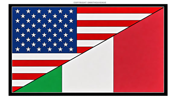 USA American Italy Italian World Flag Country Vinyl Sticker Decal 3.5