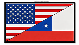 USA American Chile Chilean World Flag Country Vinyl Sticker Decal 3.5" - OwnTheAvenue