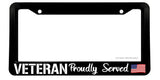 Veteran Proudly Served USA American Flag License Plate Frame - OwnTheAvenue