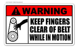 Keep Fingers Clear of Belt Mechanic Safety Vinyl Sticker Decal 3.5" - OwnTheAvenue