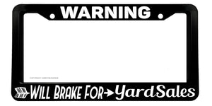 Yard Sales Warning Funny Joke Gag Prank Vintage Style License Plate Frame - OwnTheAvenue