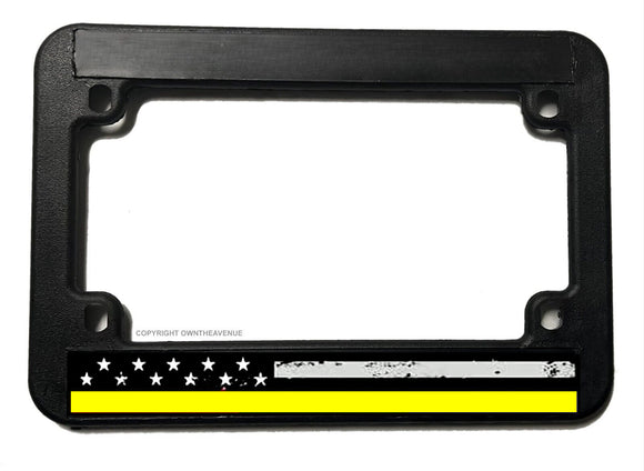 Support Dispatchers USA American Flag Yellow Motorcycle License Plate Frame