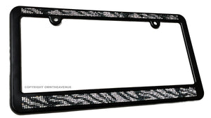 Zebra Sparkling Crystal Diamond Bling Rhinestone License Plate Frame - OwnTheAvenue