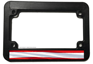 Austria World Wavey Flag Country Motorcycle License Plate Frame