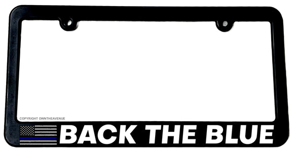 Back The Blue Vintage Style Support Police USA Flag License Plate Frame